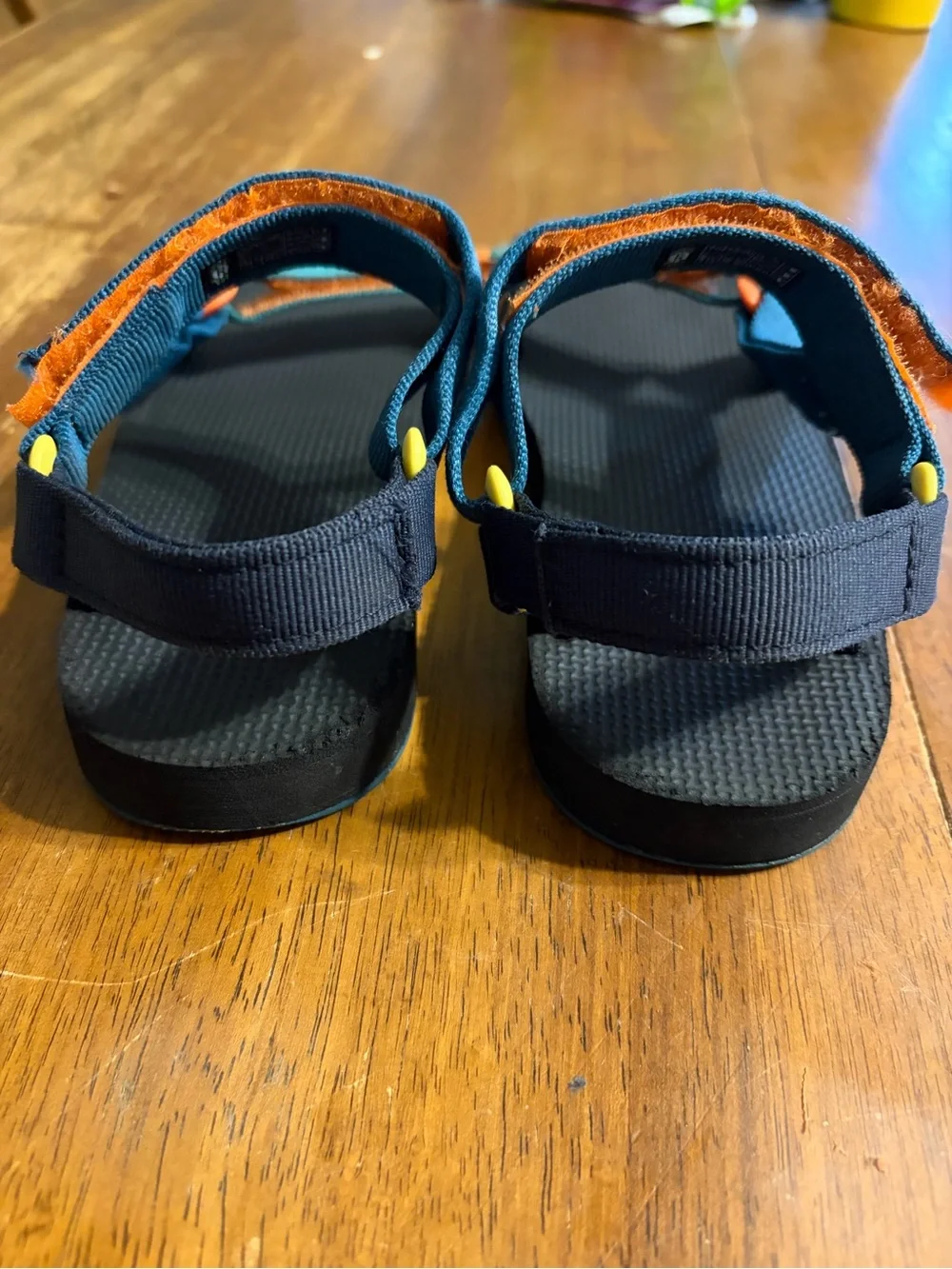 Kids Universal Teva Sandals Blue Orange Straps Size 3